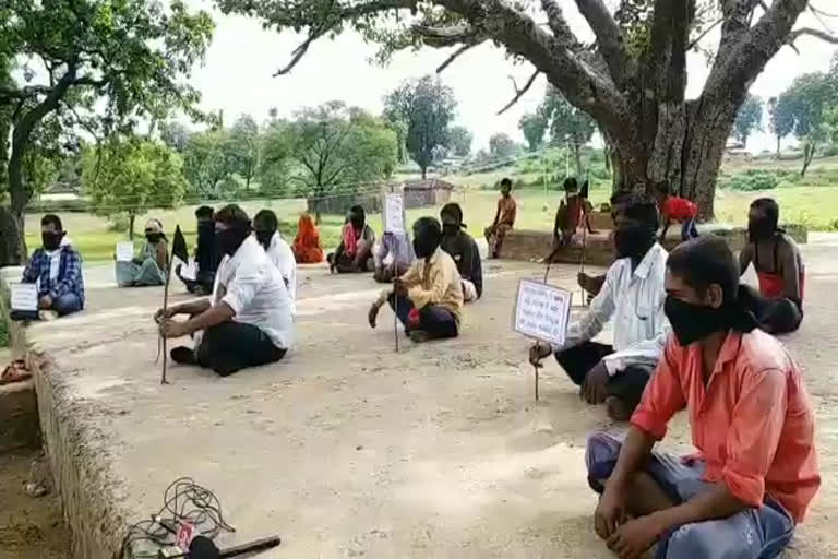 villagers protested by wearing black mask