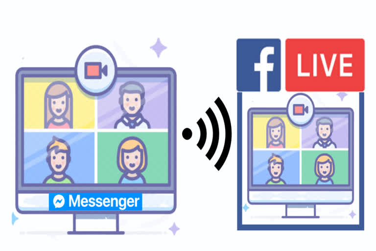 messenger group video calls into a Facebook Live broadcast , Facebook live broadcast from Messenger Rooms