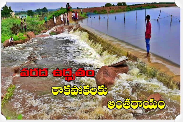 water over flown thorough canals in wanaparthy district due to heavy rain