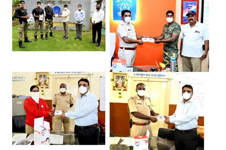 Jagtap couple distributed 5,000 masks and 1,000 face shields to the police in solapur