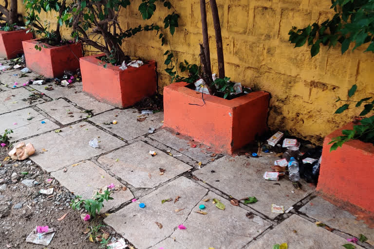 Bottles of discarded liquor