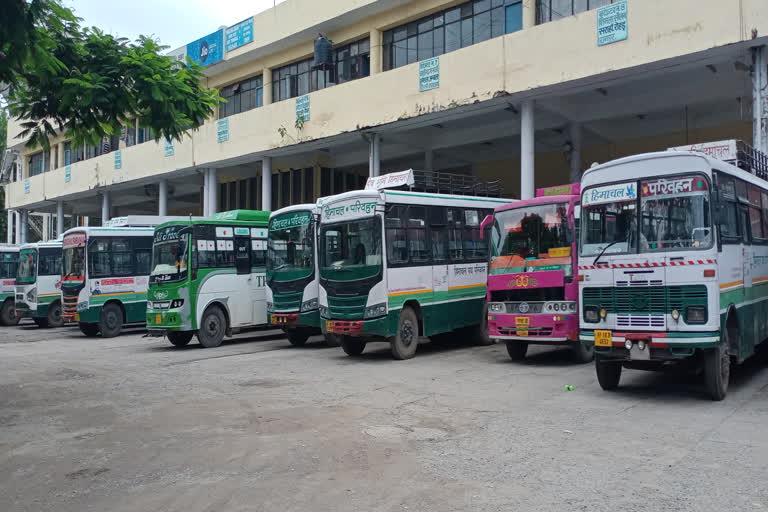 HRTC bus service closed in Nahan due to lockdown