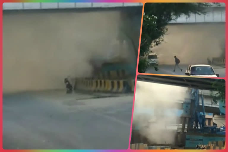 underground gas pipeline leaks at rajnagar extension intersection in ghaziabad