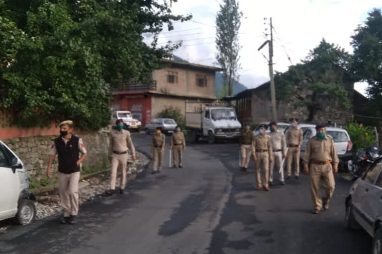 Manali police flag march