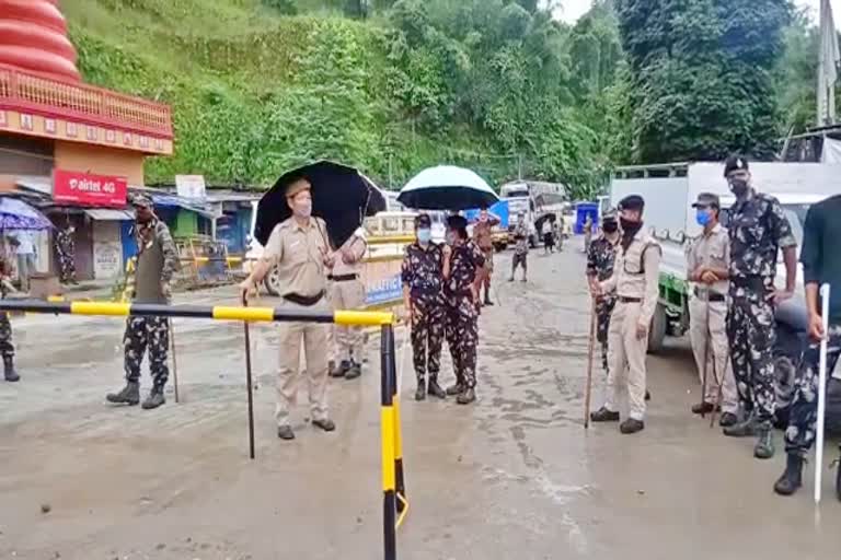 Protest due to covid 19 at assam arunachal broder lakhimpur assam etv bharat news