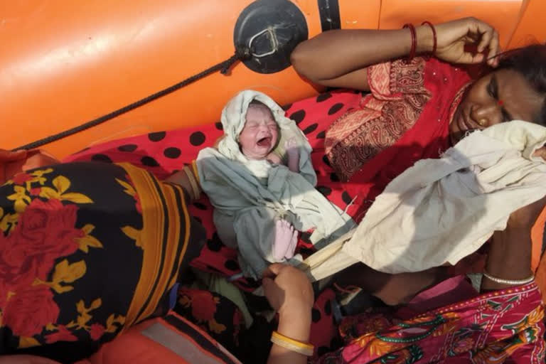 Woman delivers baby on NDRF boat in flood-hit Bihar