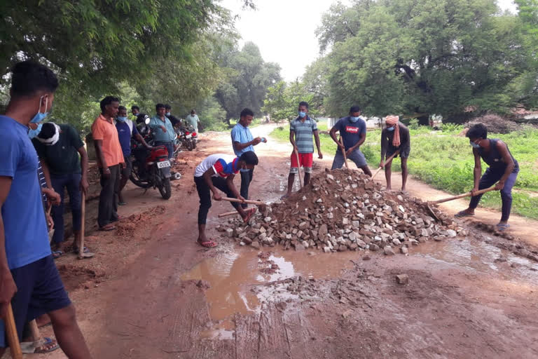 villagers repaired road.