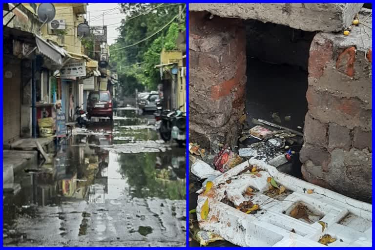 water logging in dilshad garden N Pocket due to rain in delhi