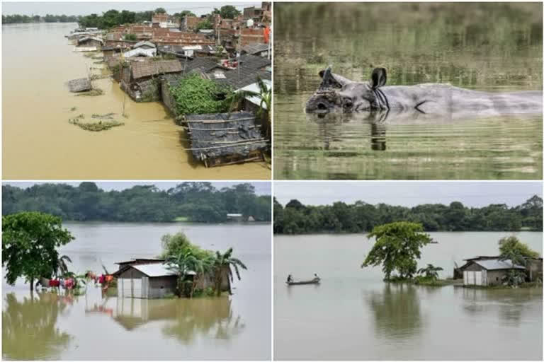 Extreme levels of flood danger were announced in Assam and Bihar