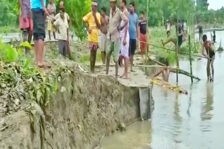Erosion near aai river bongaigaon assam etv bharat news