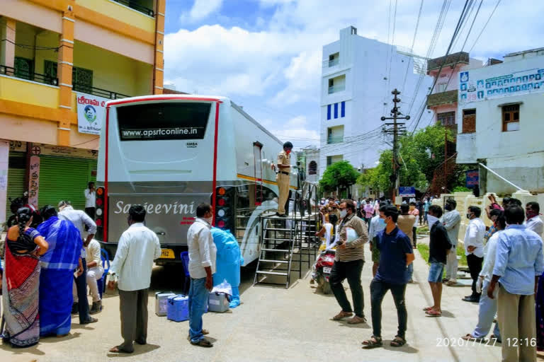 corona tests in sanjeevini bus