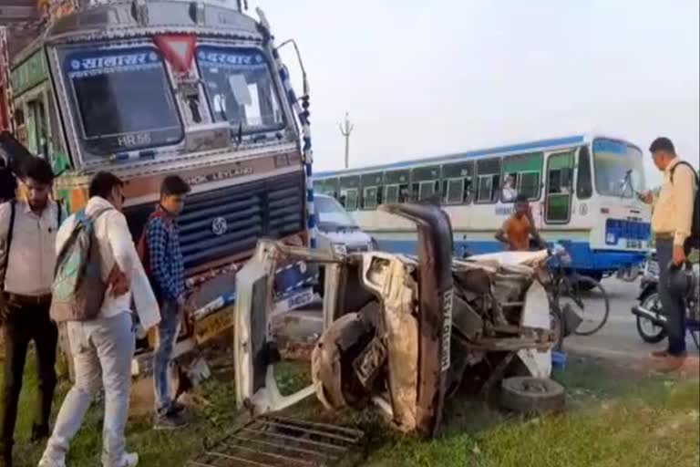 road accident in jind one died