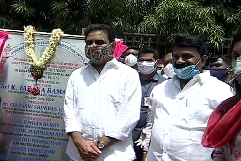 KTR laid the foundation stone for the construction of the railway Under bridge in hyderabad