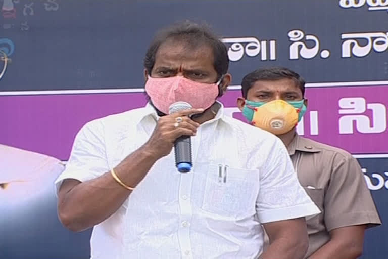 minister srinivas goud who participated in c narayana reddy birth anniversary celebrations in hyderabad