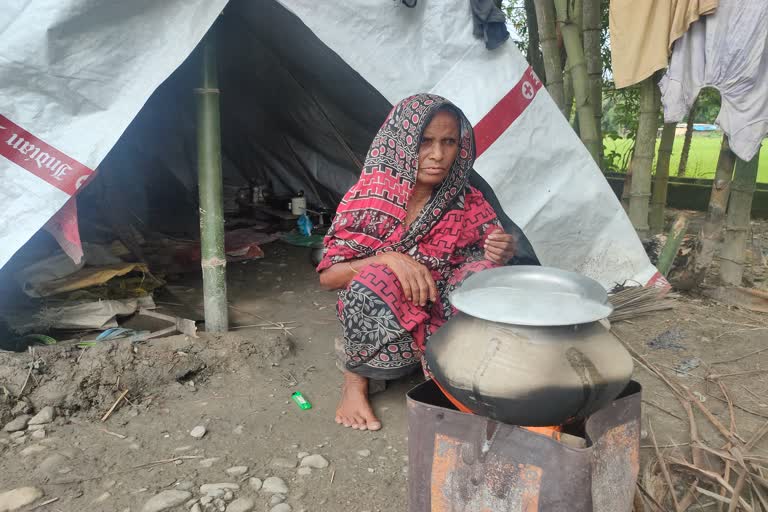 The inexplicable situation of the temporary camp of flood victims rangia kamrup rural assam etv bharat news