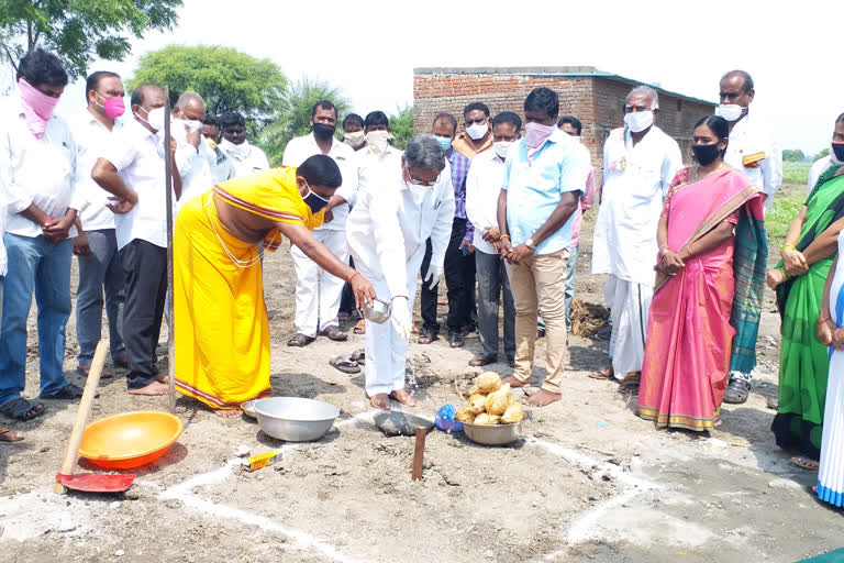 MLA Dasari Manohar laid the foundation stone for the construction of a raitu vedika in Pedupally