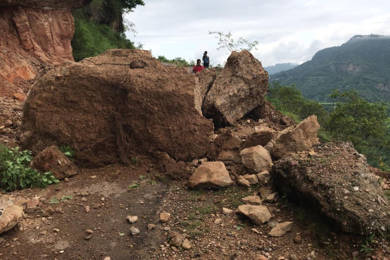 Rain disrupted roads in Dharampur