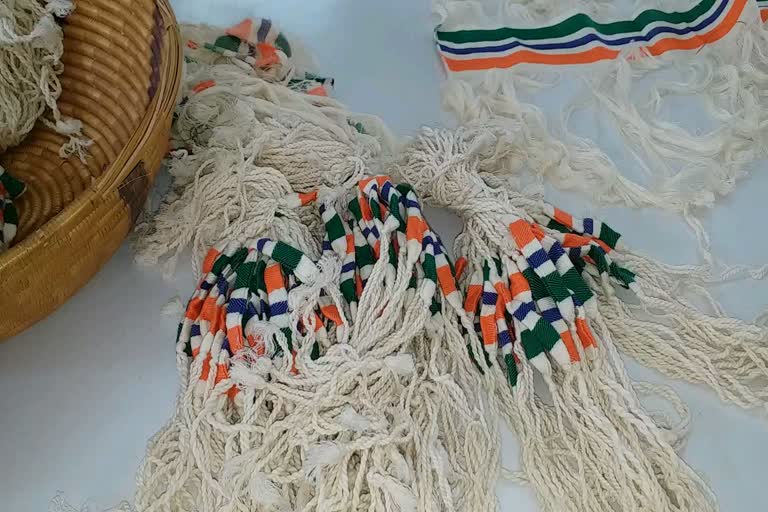 Women artisans of Kutch preparing raakhi for Indian soldiers