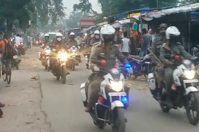 flag march in jamshedpur