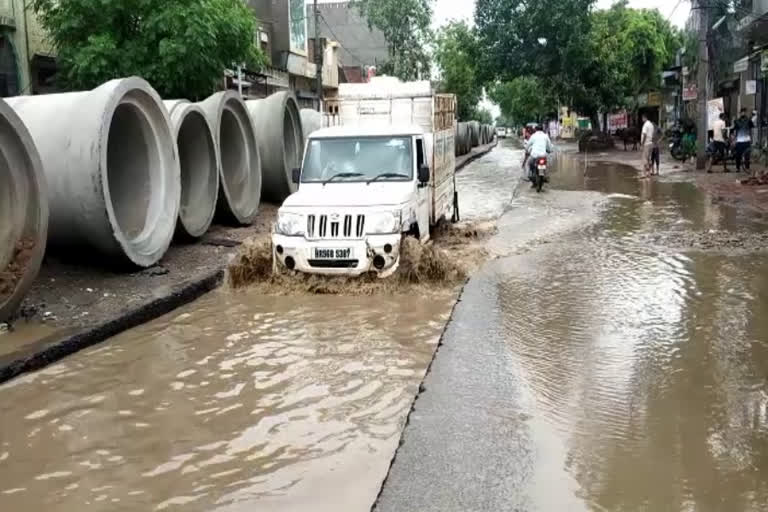 water logging at jind rohtak road after rain