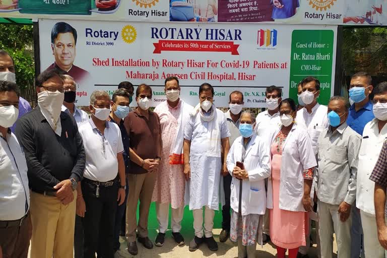 rotary club built shed in hisar civil hospital