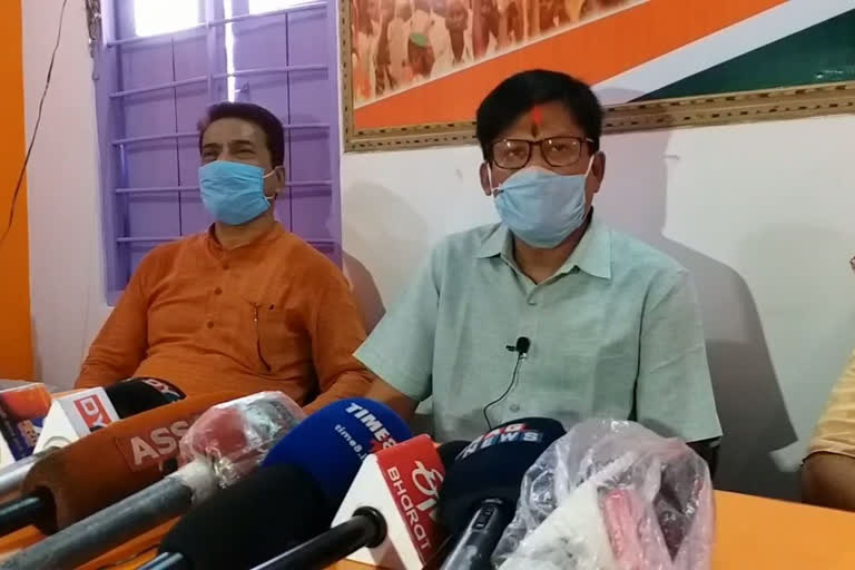 press meet of bjp mla at dhubri