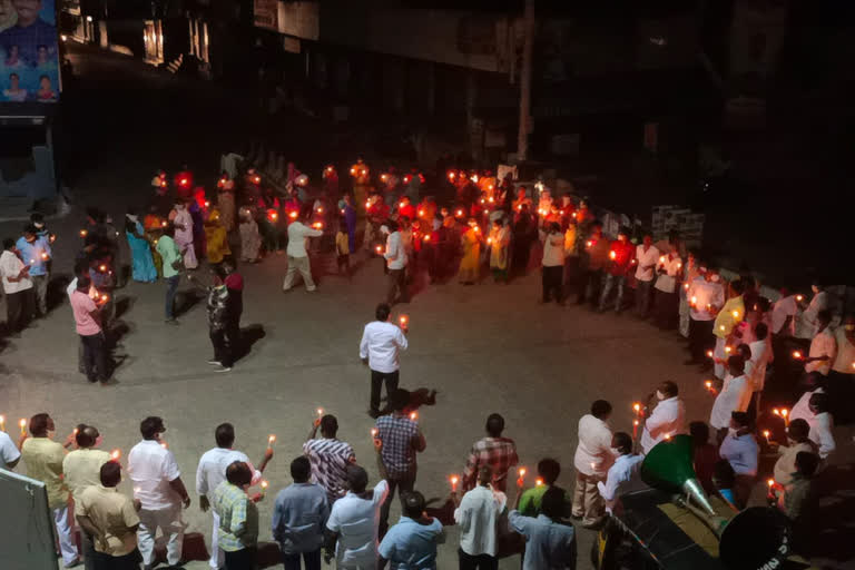 ycp followers candle rally in chirala at prakasam district