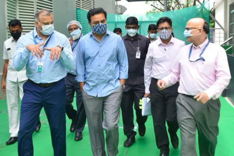 Telangana IT Minister KT Rama Rao visits Bharat Biotech today