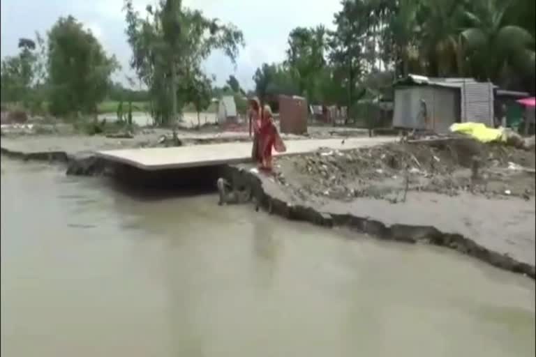 Flood erosion problems in south salmara dhubri assam etv bharat news