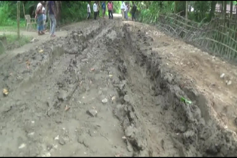 villagers of Golaghat facing problems because of poor road