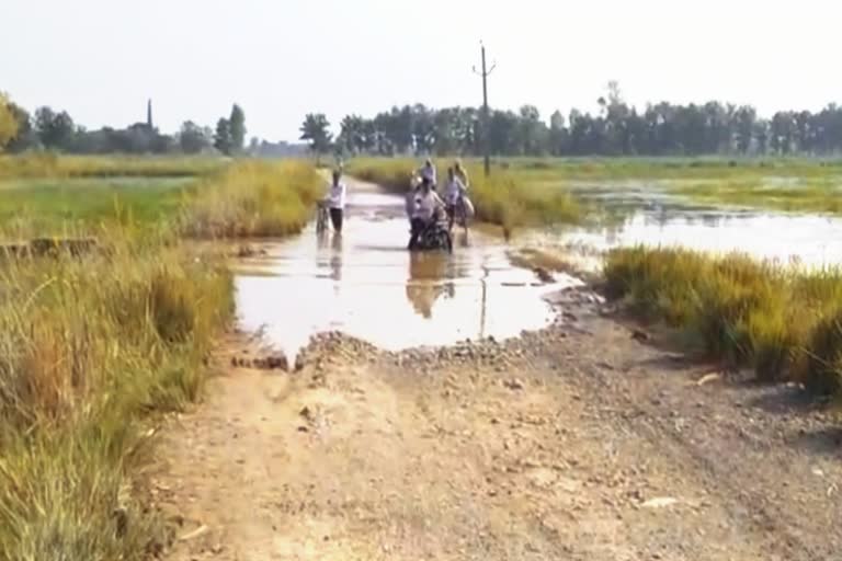 बाढ़ से परेशान ग्रामीण.