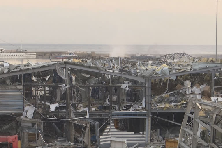 Early morning scenes at site of Beirut explosion