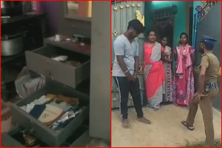 men snatch jewelry family members with a knife in tiruvallur