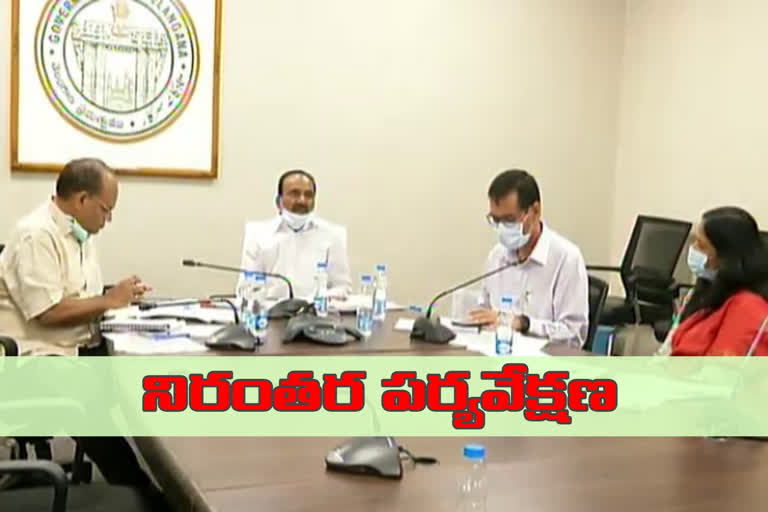 minister eetala and cs video conference on corona treatment