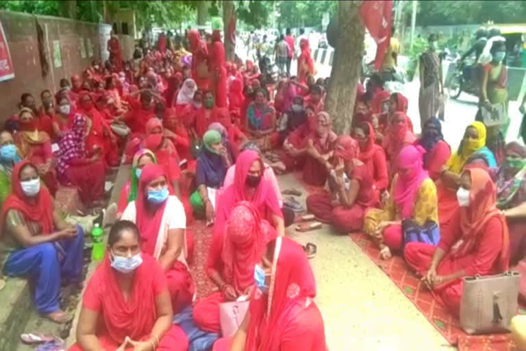 asha workers three days strike faridabad