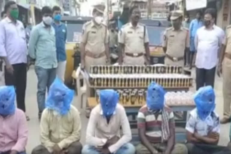 illegal transport of liquor from karnataka gets seazed in kurnool