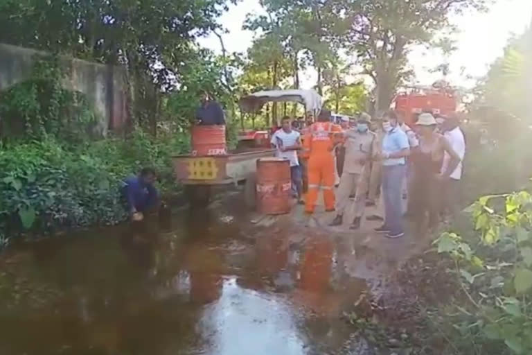 NAZIRA ONGC  PIPELINE LEAK PANIC SITUATOIN