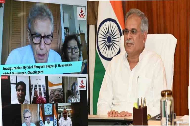 cm-bhupesh-baghel-addresses-webinar-organized-on-gandhi-relevance-in-raipur