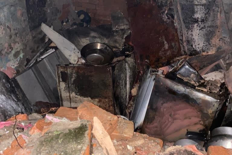 A glimpse of the kitchen room where the LPG cylinder exploded