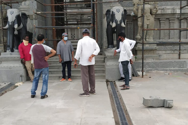 Yadadri Temple Architecture Visit and Observed the Yadadri Temple Final Tuning Sculptures