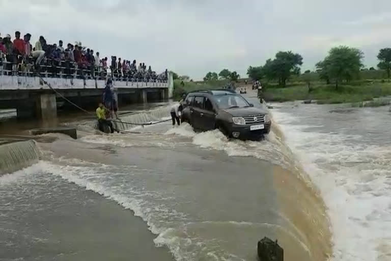 Car stuck in water