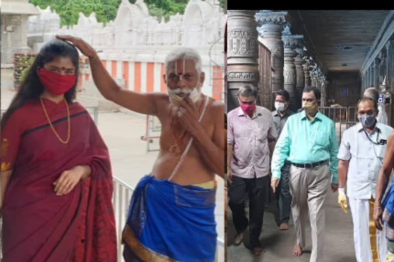 sanchayita gajapathi raju visit simhachalam appanna temple