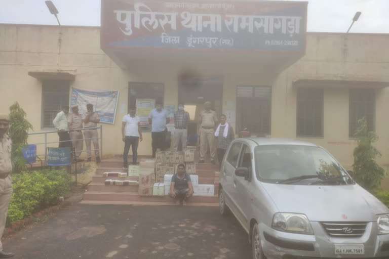 Dungarpur news, Illegal liquor seized, Smuggler arrested