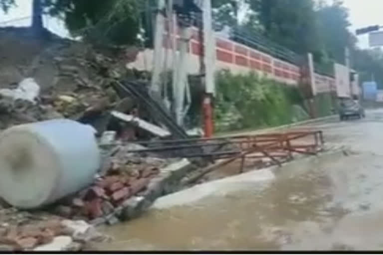 Doon school's wall collapses due to heavy rains