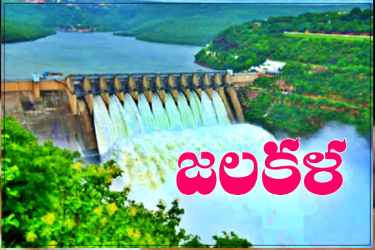 Ongoing flood flow to Srisailam