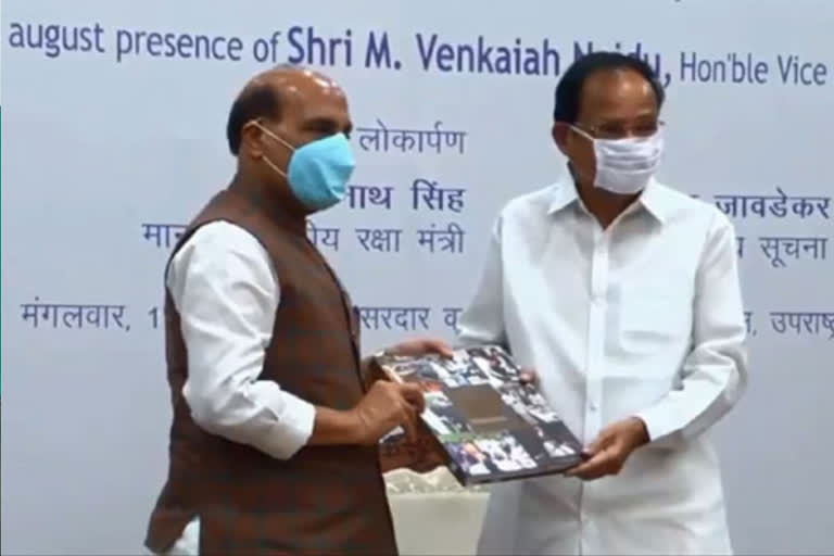 Union Defence Minister Rajnath Singh released the book titled 'Connecting, Communicating, Changing' in Delhi today