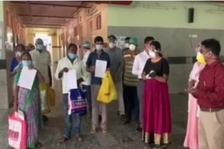 covid victims discharge from nizamabad government hospital