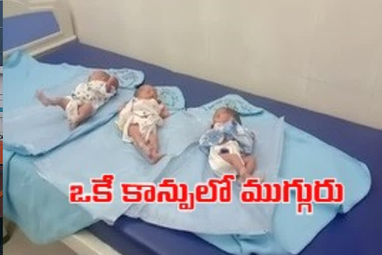 woman gives birth to 3 babies in nizamabad district