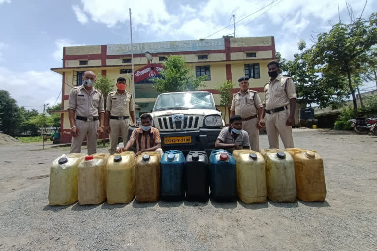 Two accused arrested with 350 liter illegal diesel in Korba