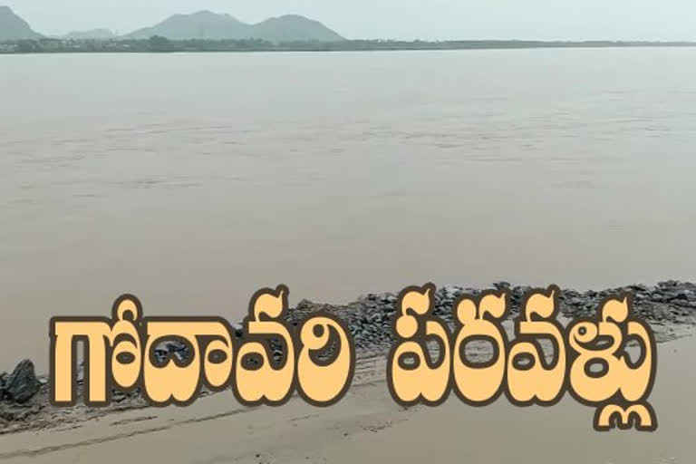 Heavy flood in godavari river at polavaram west godavari district